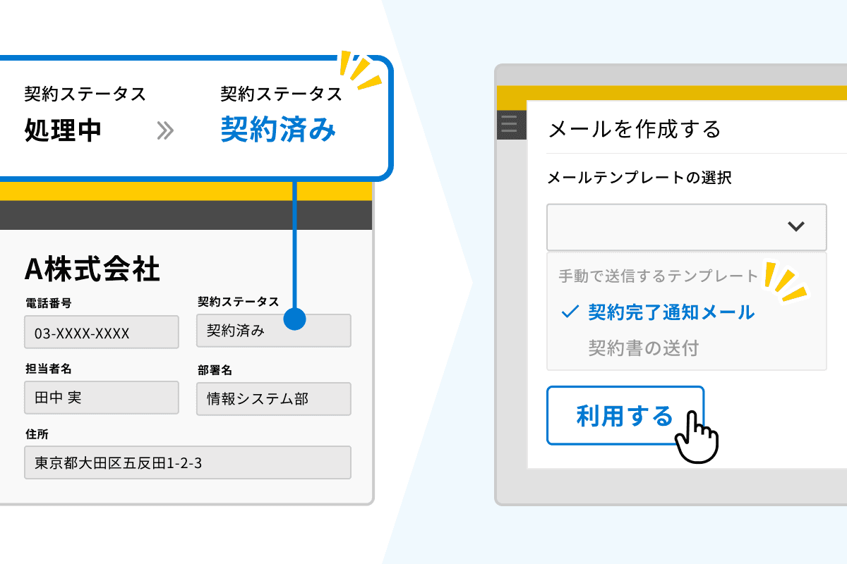 メールテンプレートのレコード条件管理