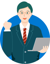 ガッツポーズをしている男性