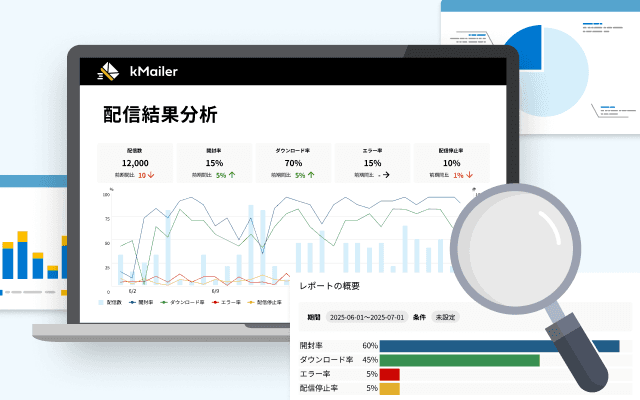 配信結果を分析しているイメージ