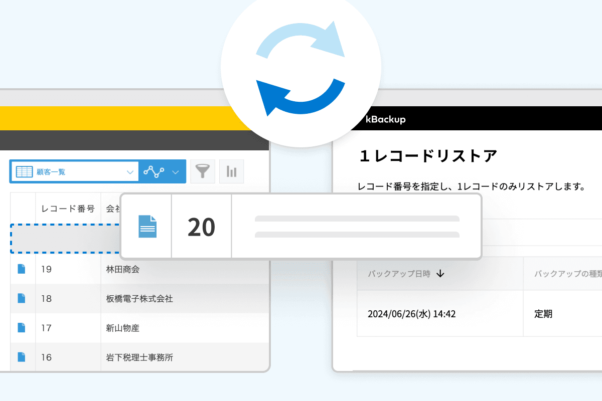 1レコードリストア