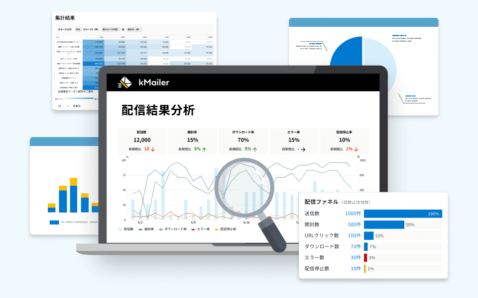 配信結果を分析しているイメージ